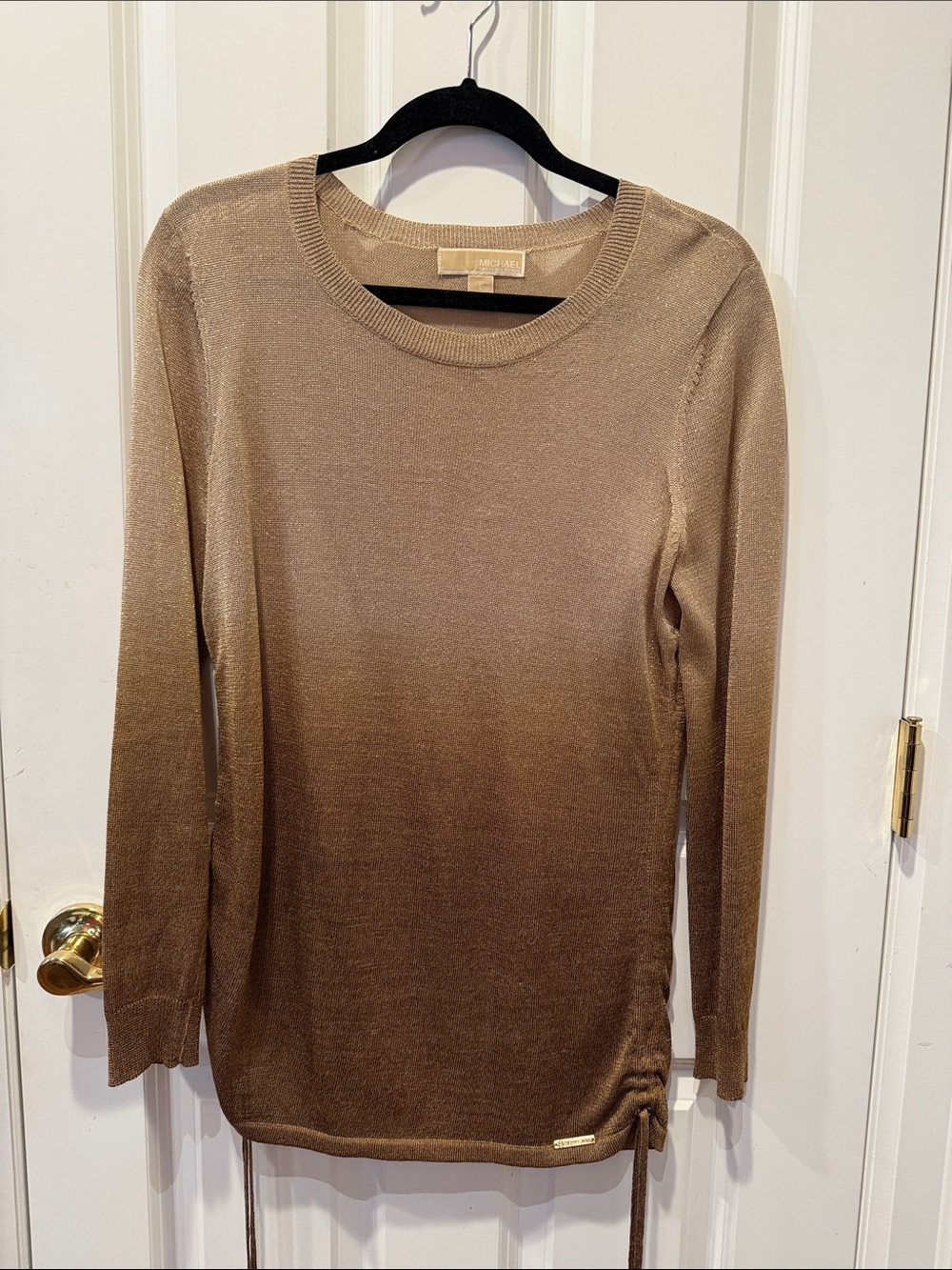Michael Kors Gold Ombre Long-Sleeve Sweater Top